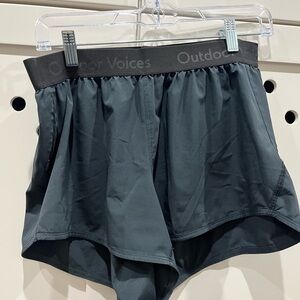 Outdoor Voices Black Two-in-One Athletic Shorts